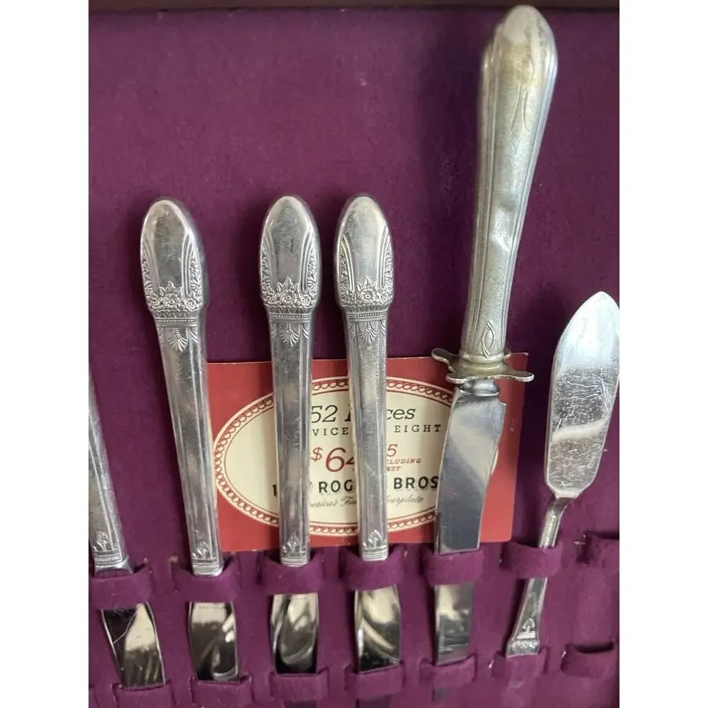 Vintage 1847 Rogers Bros First Love,1937, Service for 8, 52 Piece Set